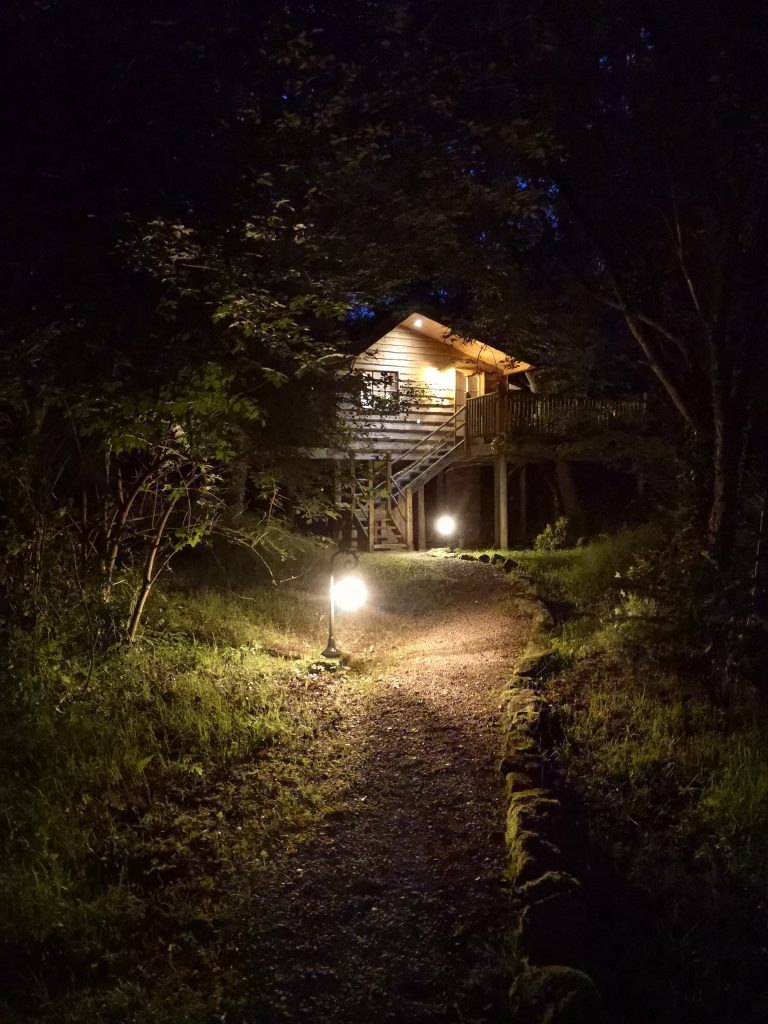 Treehouse Glamping at Night, Teapot Lane, Co. Leitrim